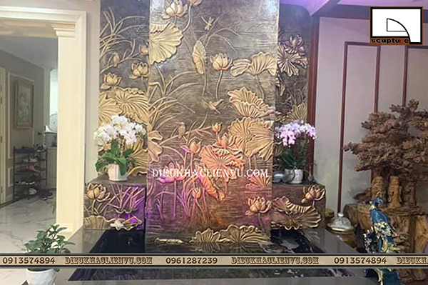 Tranh phù điêu hoa lá đẹp